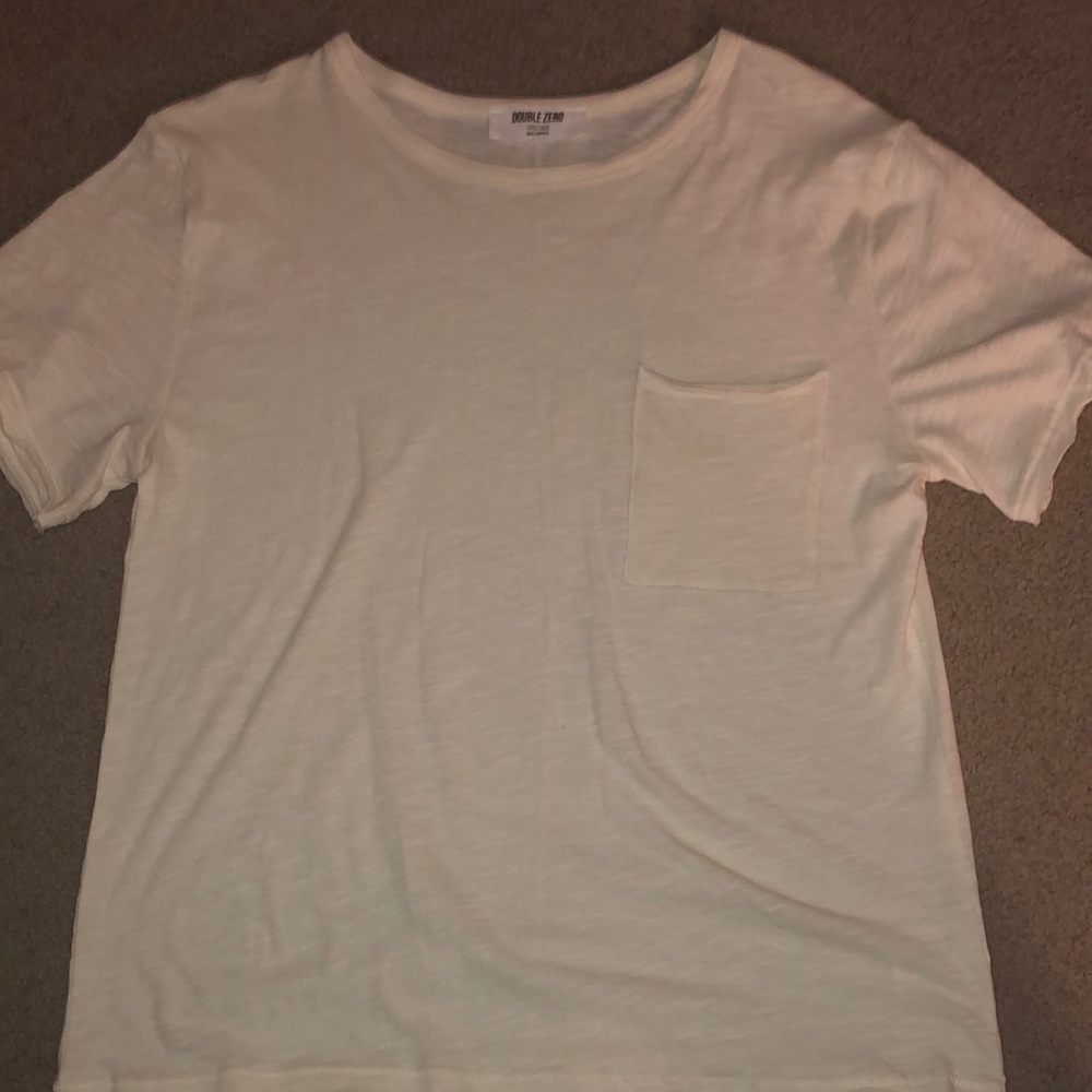 plain white tee shirt pocket
